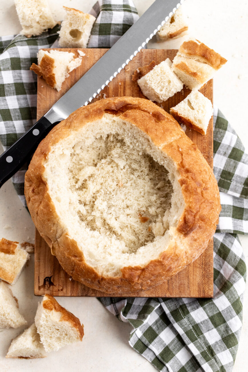 hollowed out bread bowl.