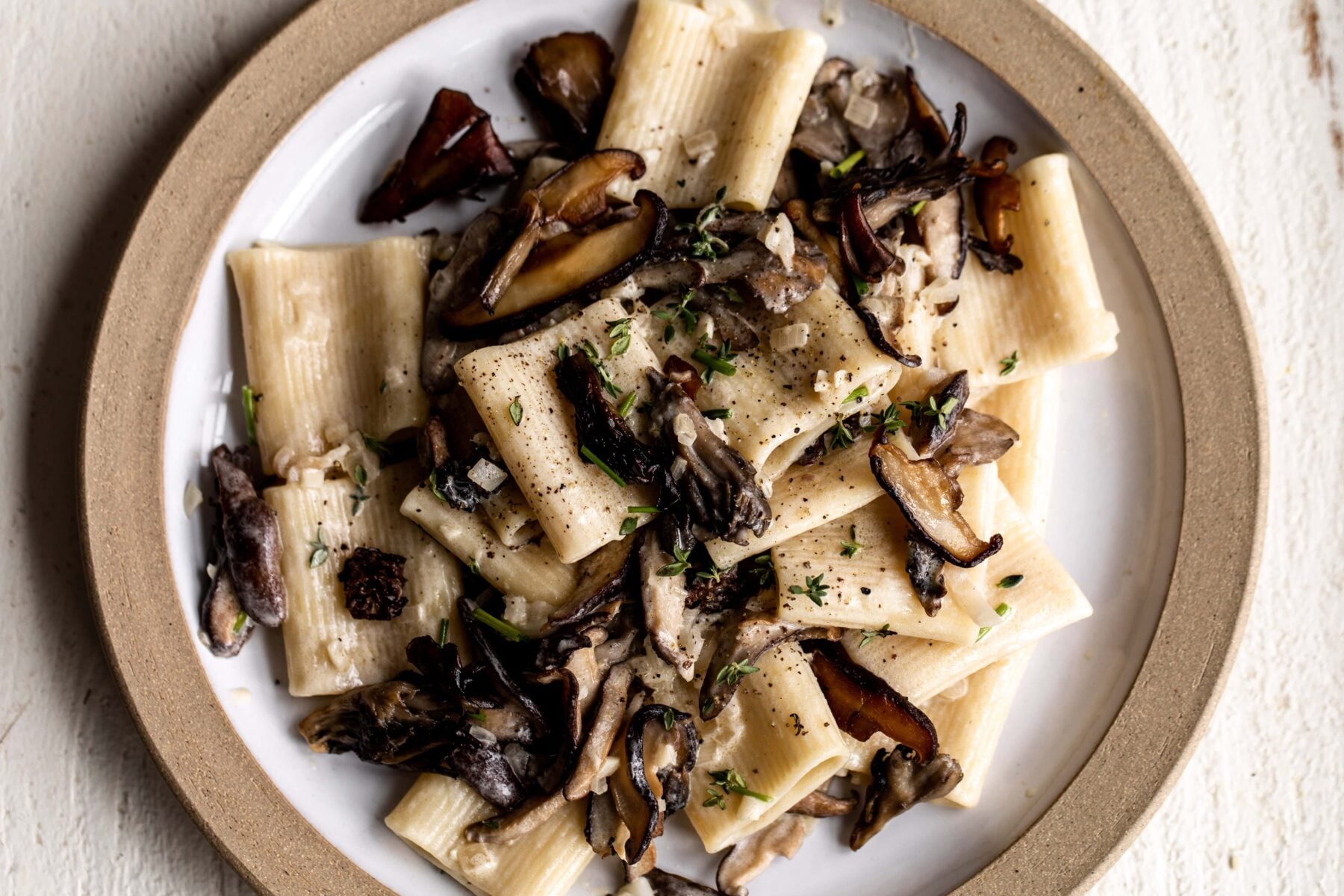 Mushroom Alfredo pasta.