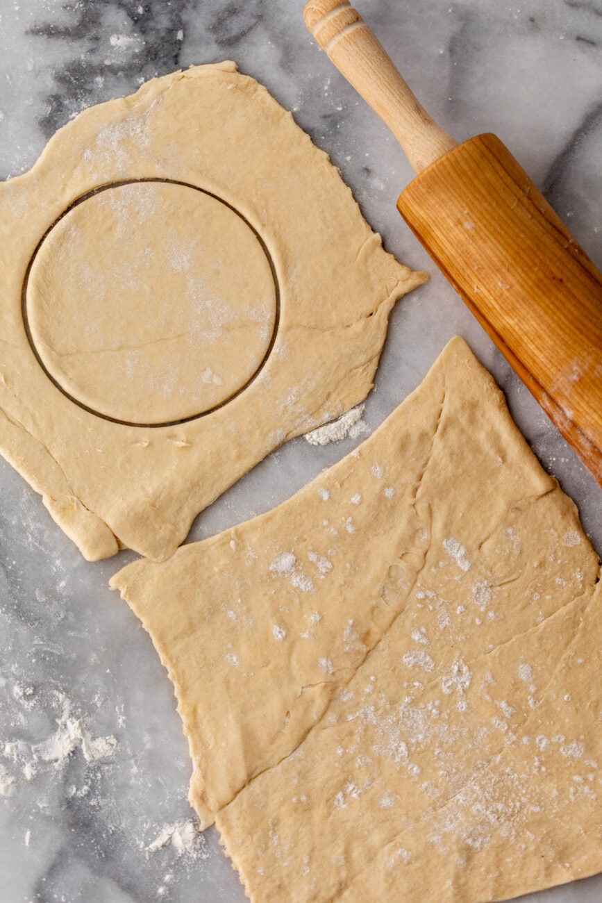 rolled out crescent roll dough.