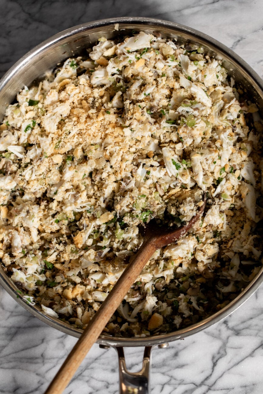crabmeat and ritz cracker filling for baked stuffed shrimp.
