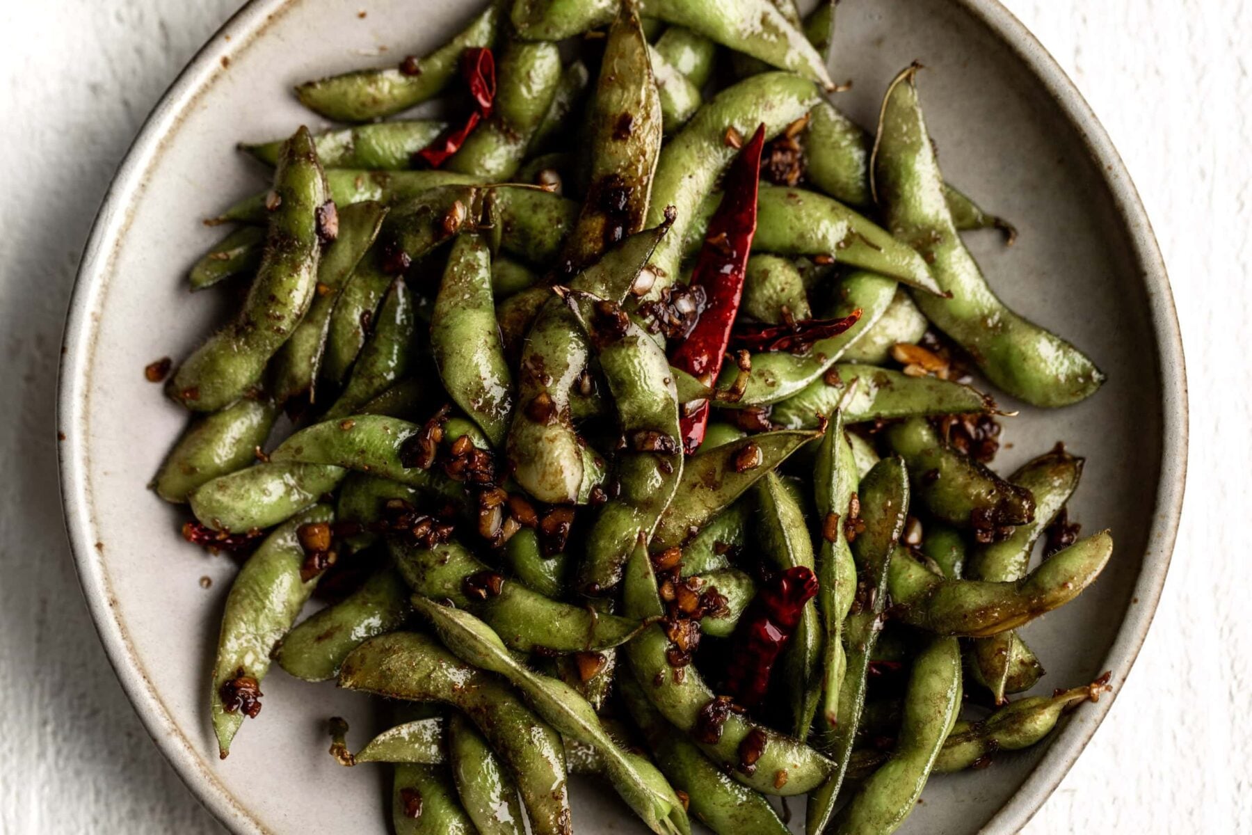 Garlic soy edamame.