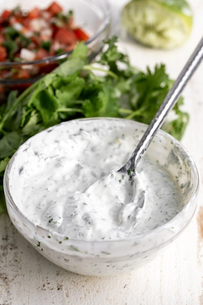 cilantro lime sour cream sauce.