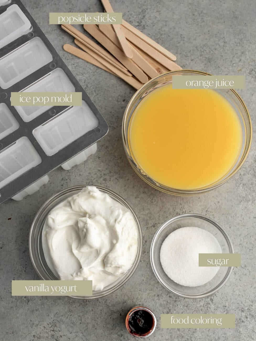 orange creamsicle popsicle labeled ingredient photo.