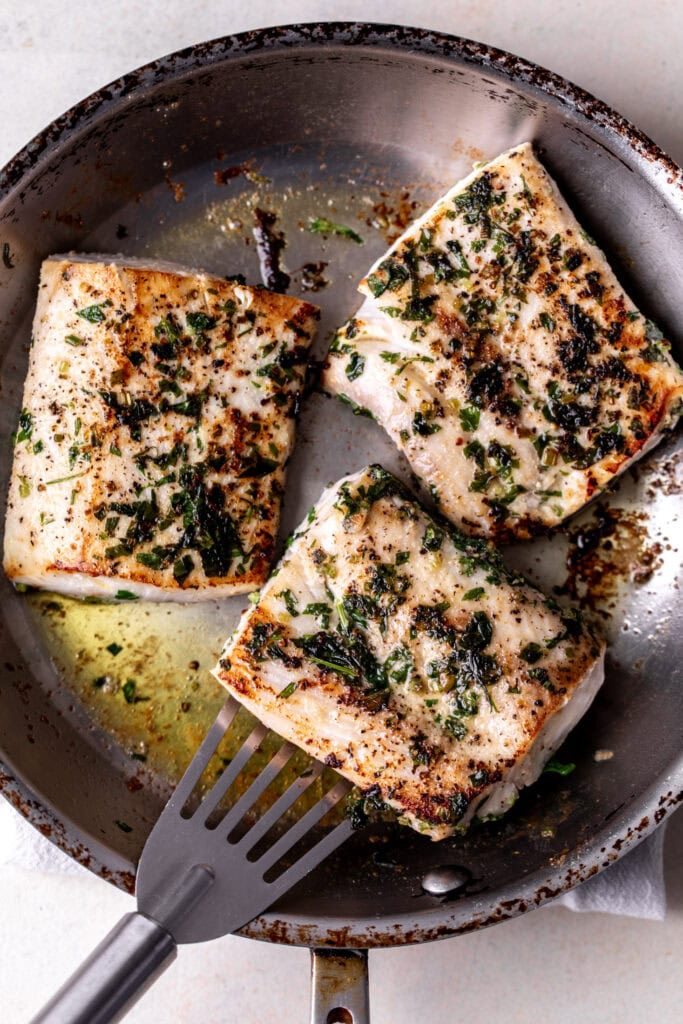 seared mahi mahi fish filets.