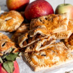 Apple cheddar hand pies with apples.
