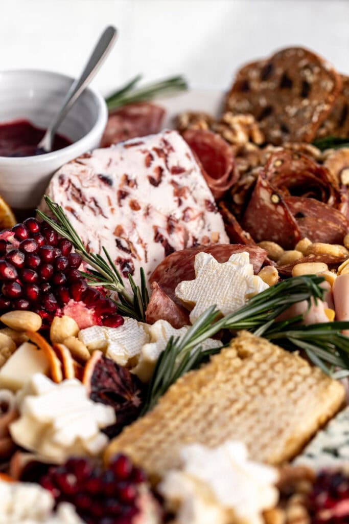 shares cranberry goat cheese.