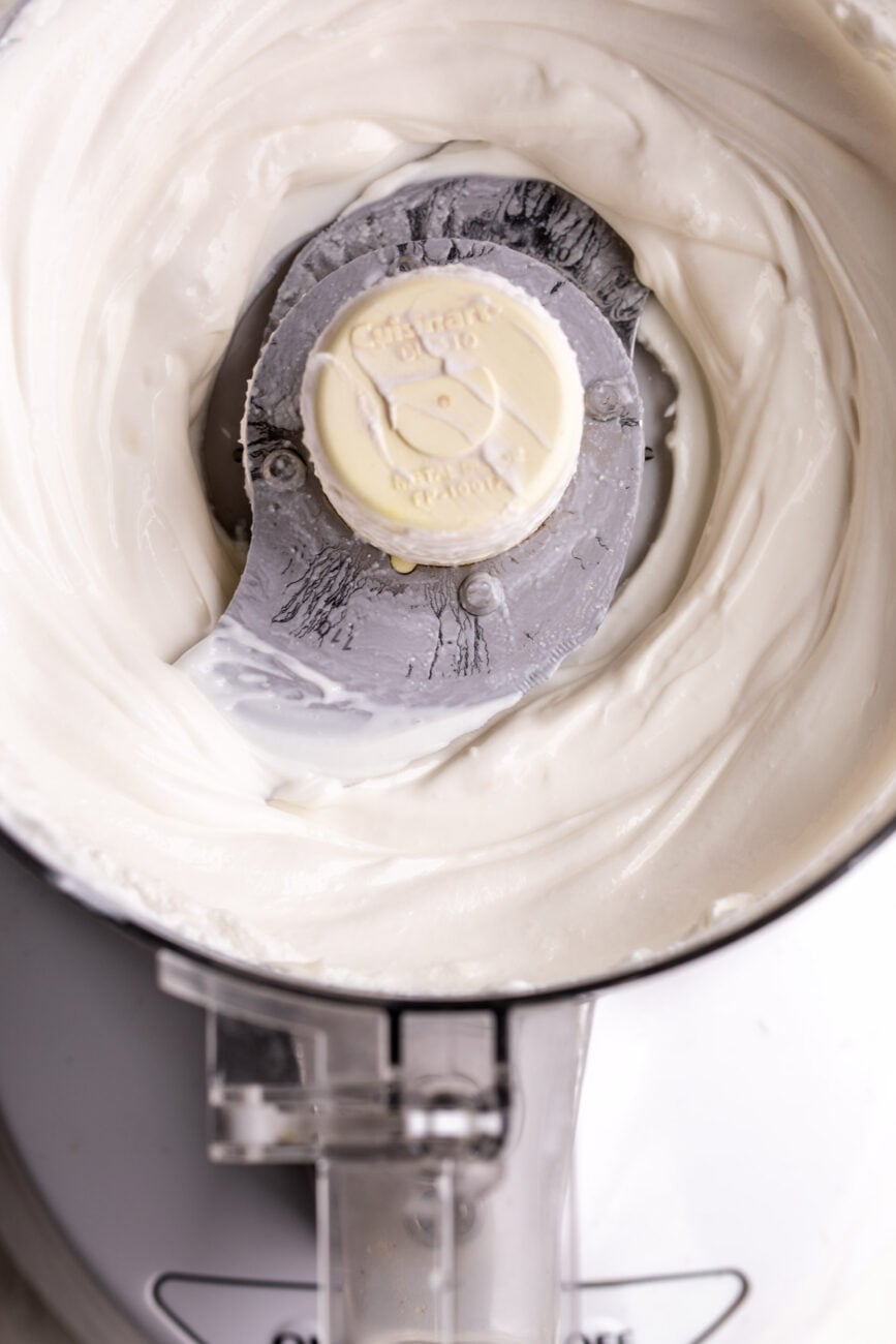 whipped ricotta in food processor with blade.