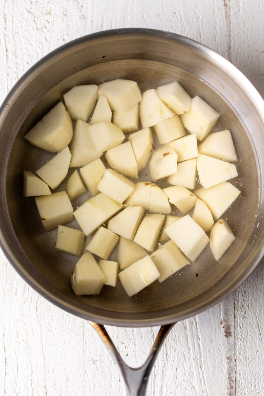 boiled quartered potatoes.