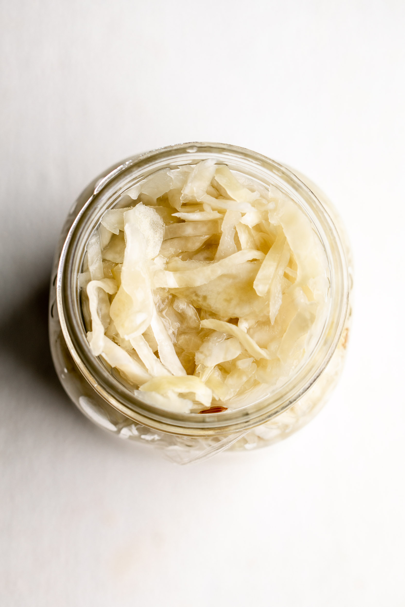 fermented sauerkraut closeup in a jar