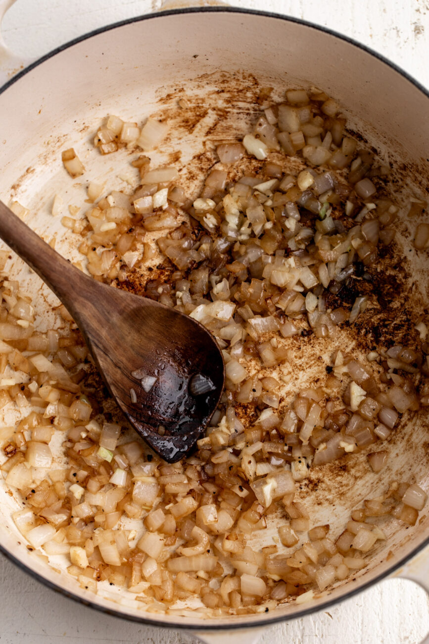 sautéed onion and garlic.