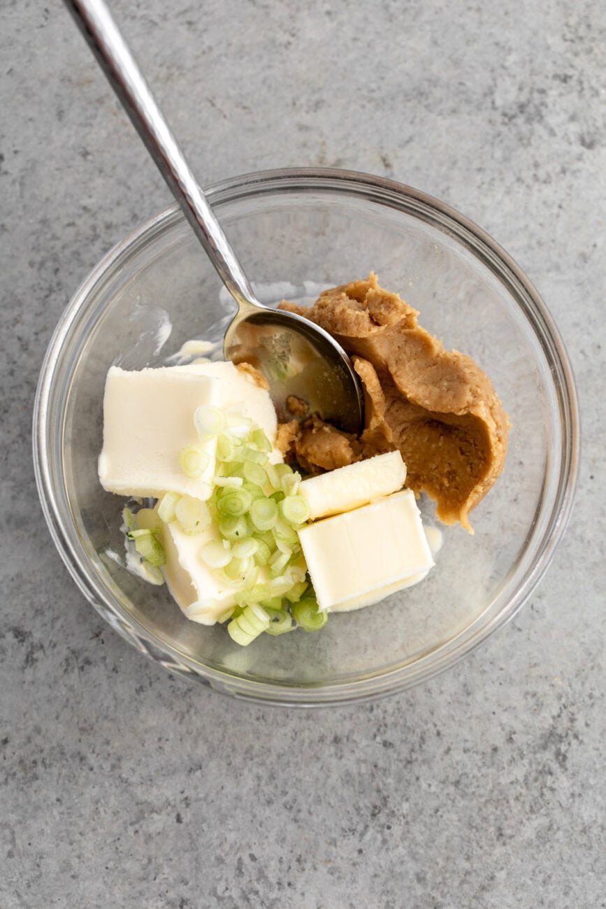 miso butter with green onion.
