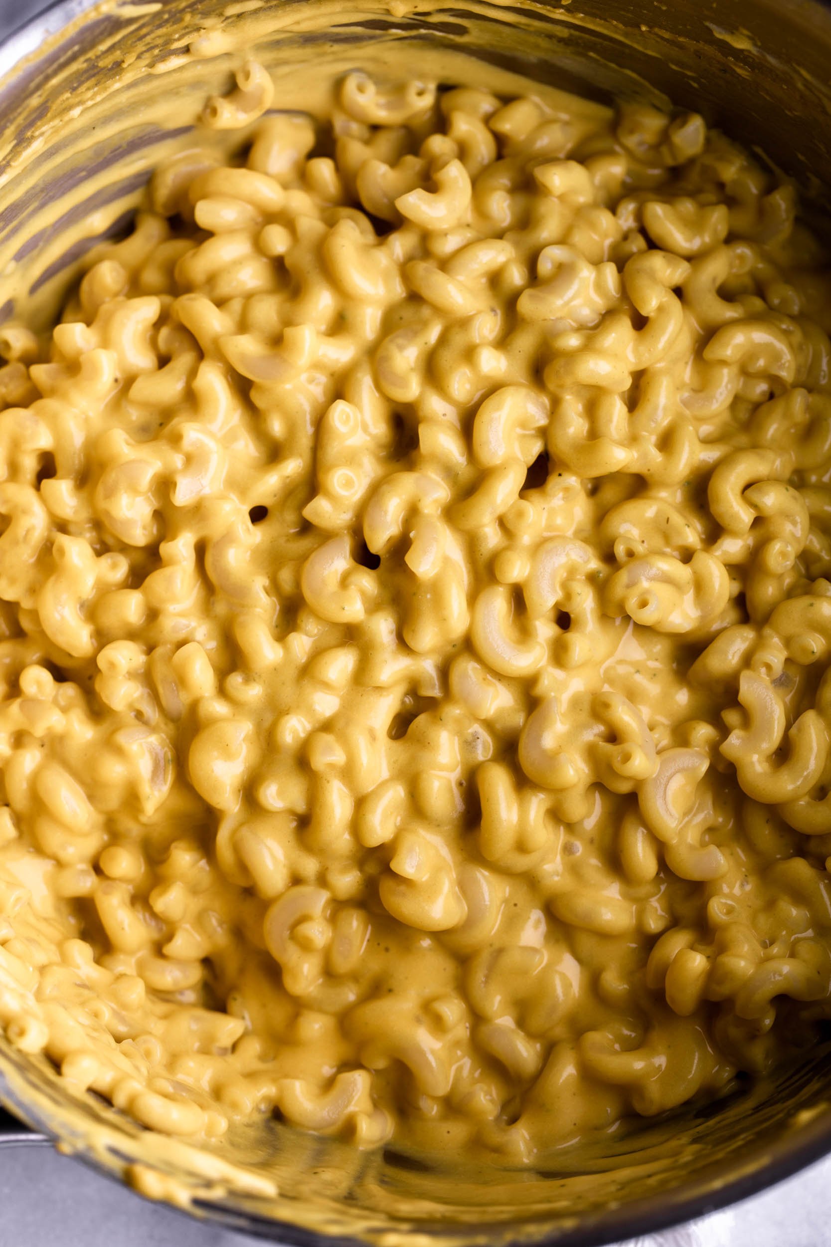 kabocha squash and cheese sauce with elbow pasta.