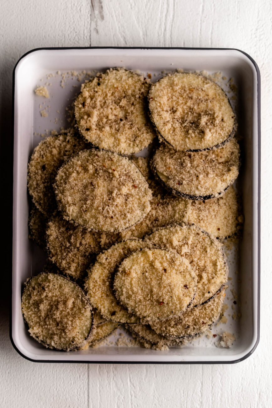 dredged eggplant slices.