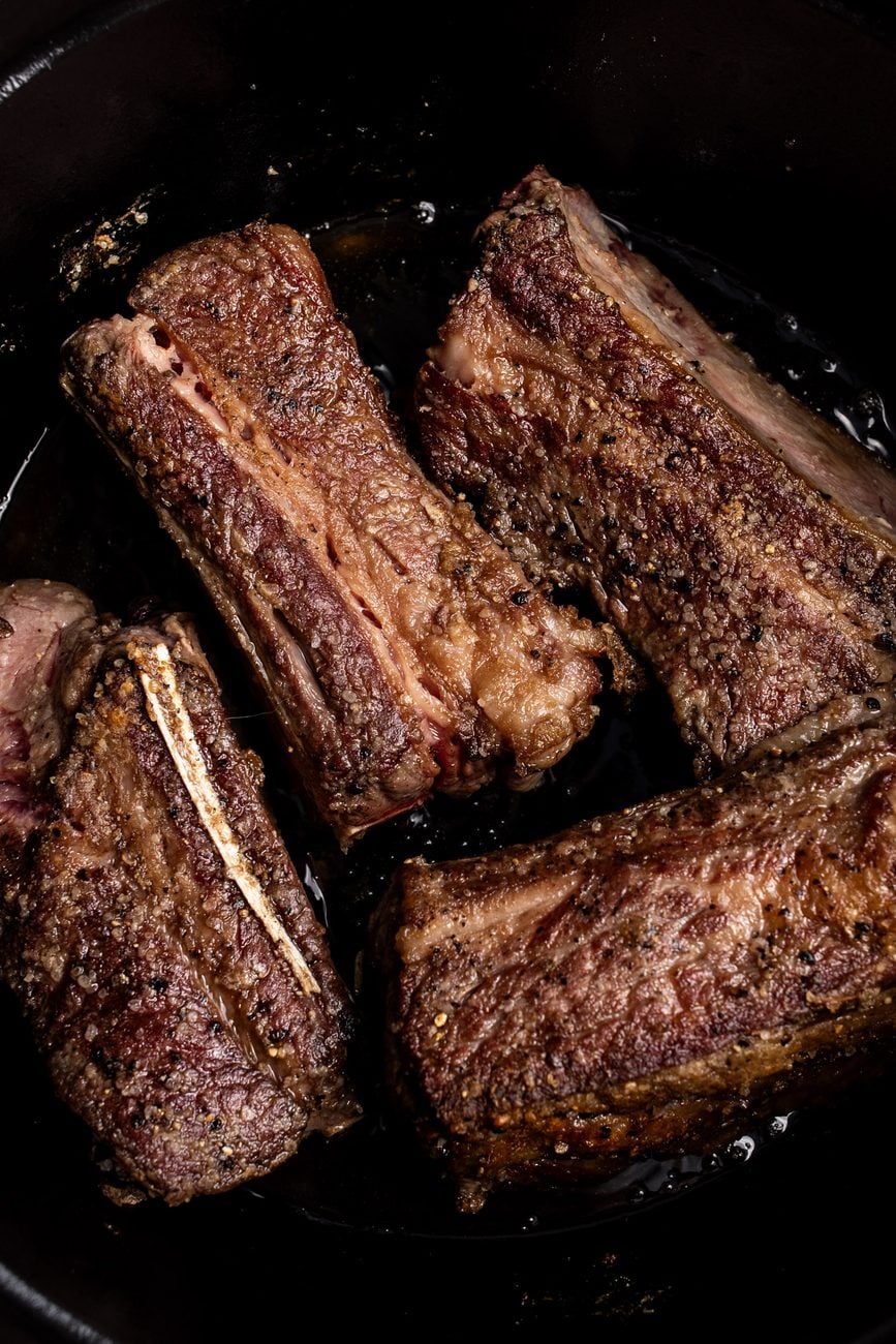 seared beef short ribs.