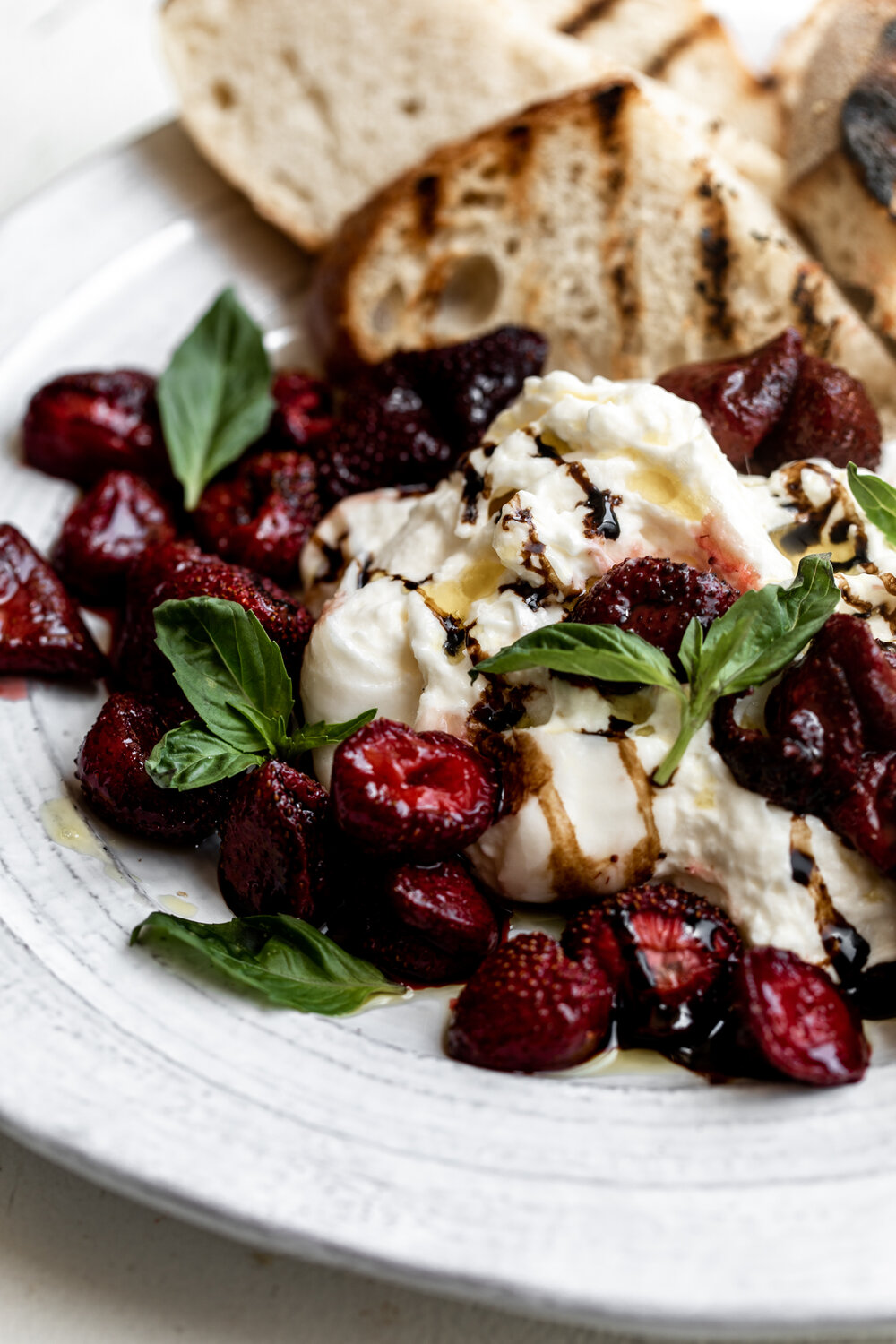 Roasted Strawberries with Burrata & Balsamic summer appetizer recipe 