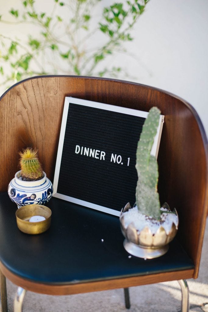 create dinner no. 1 sign.