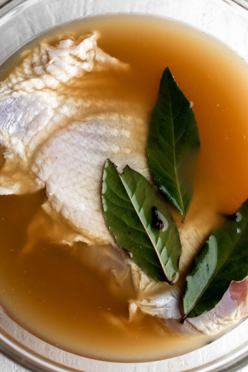 turkey breast in apple cider brine.