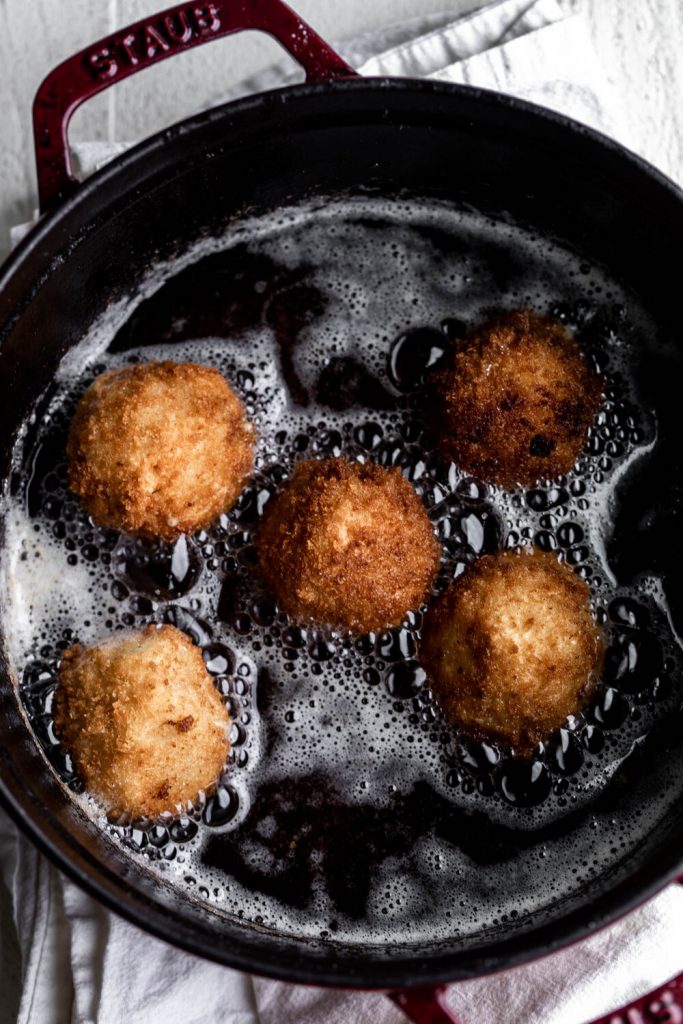 Arancini Cooking with Cocktail Rings