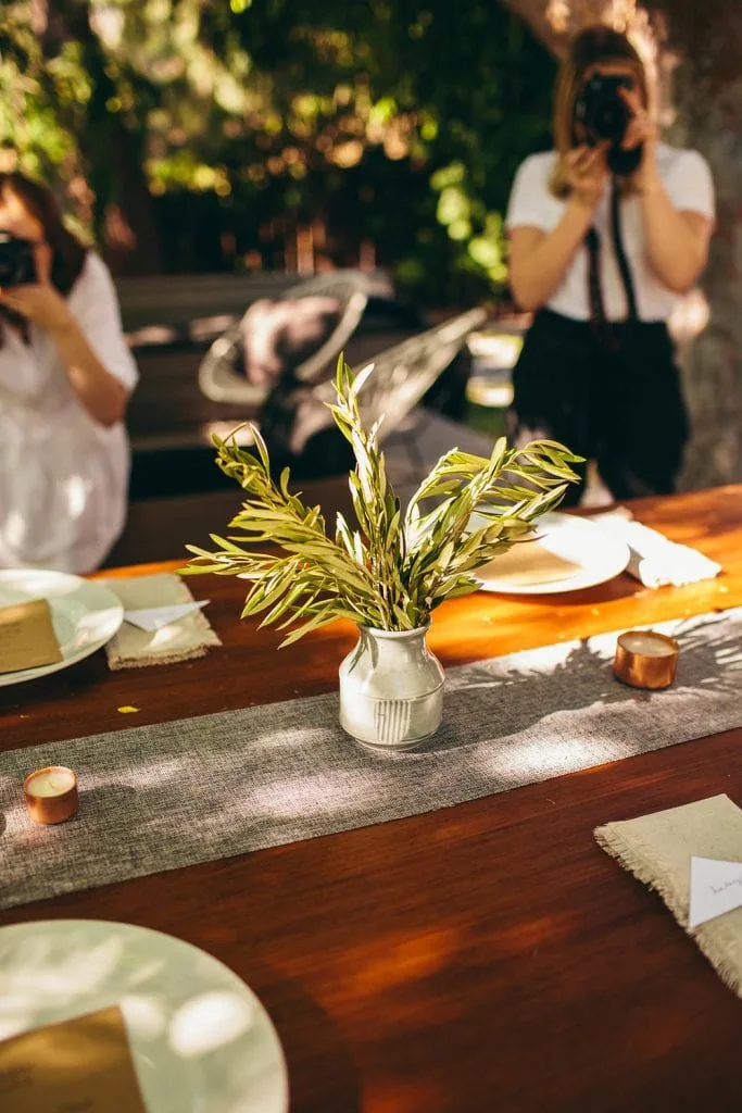 leaves as center pieces 