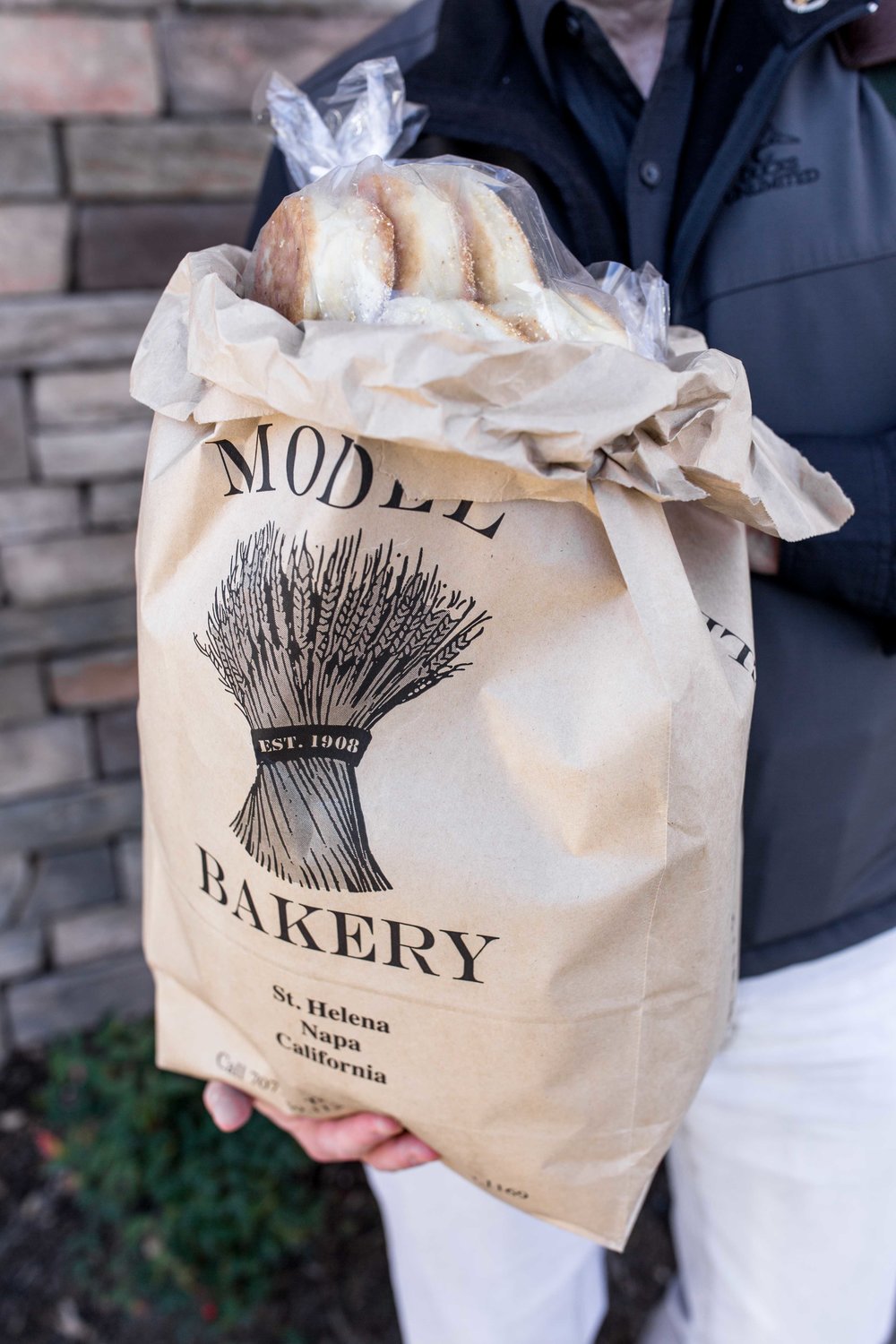 bag of english muffins model bakery napa california 