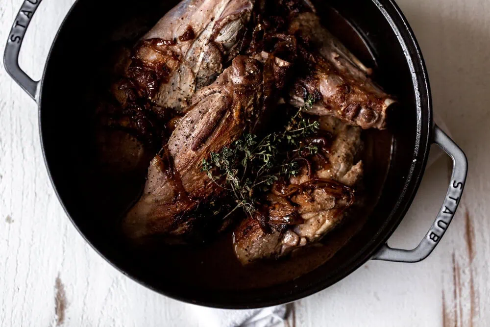 Balsamic and Caramelized Onion Braised Lamb Shanks Over White Bean & Winter Greens Risotto-8.jpg