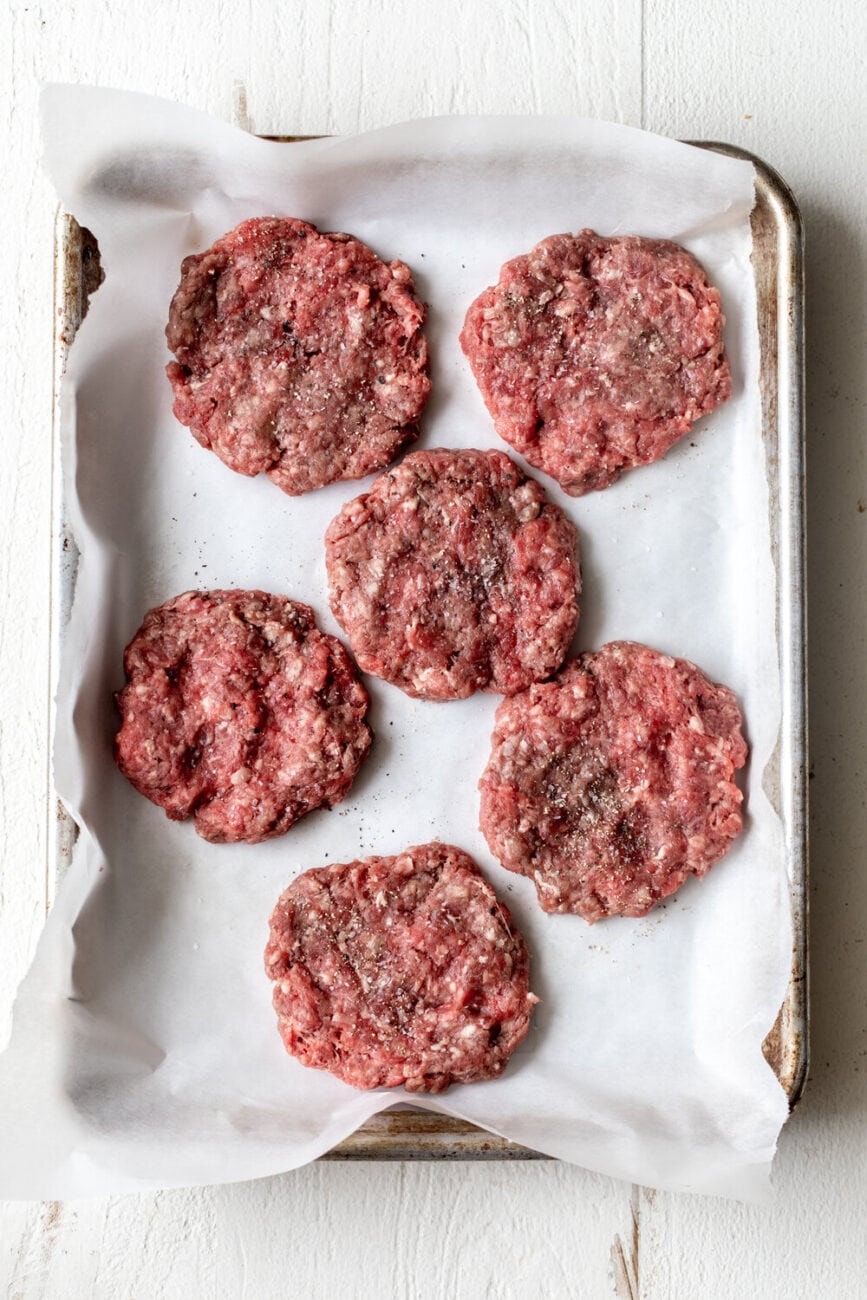 slider burger patties shaped.