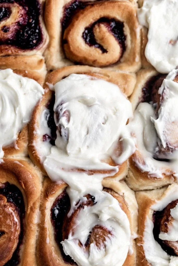 Blackberry Rolls with Cream Cheese Frosting