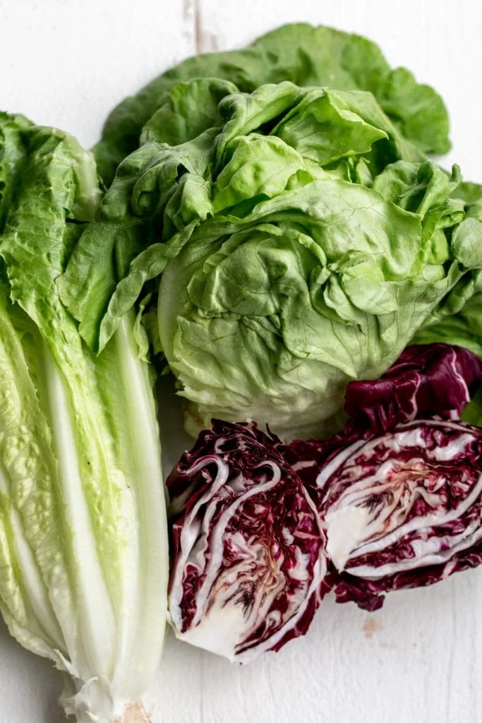 romaine, radicchio and butter lettuce