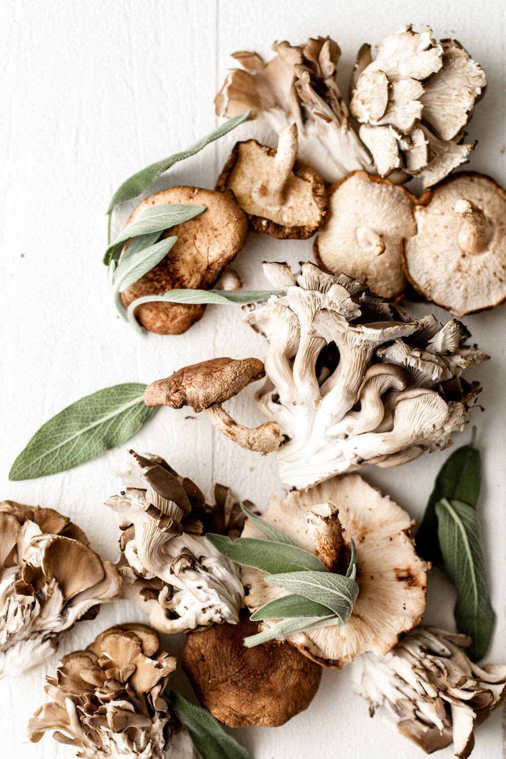 mixed mushrooms with sage