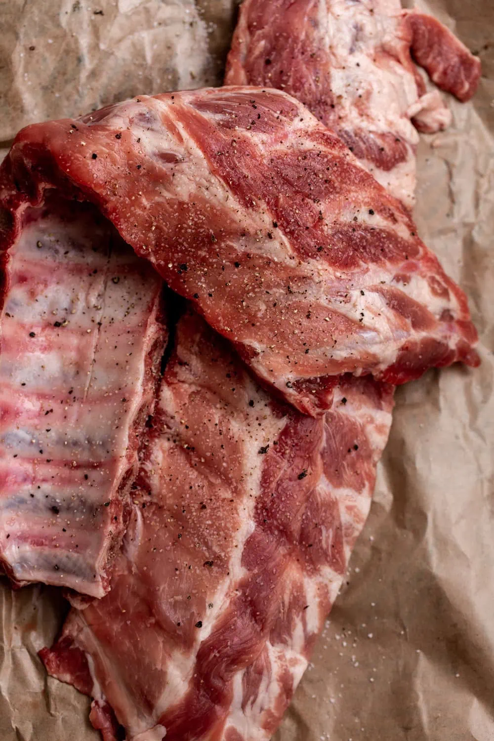 pork ribs seasoned with salt and pepper