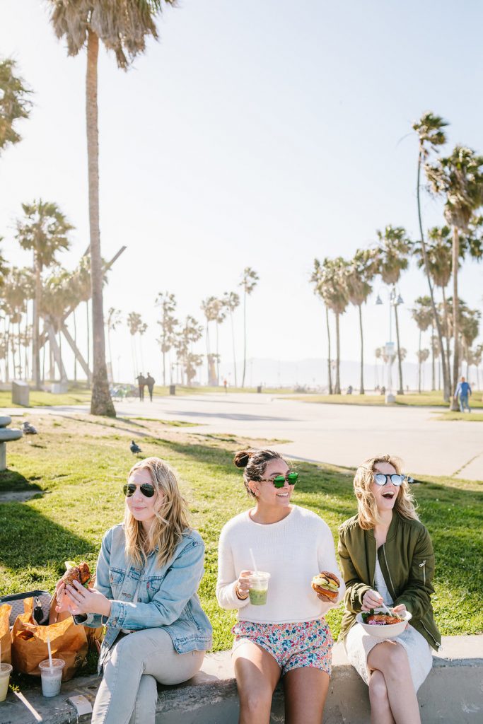 women in picnic in venice beach in Westside of Los Angeles