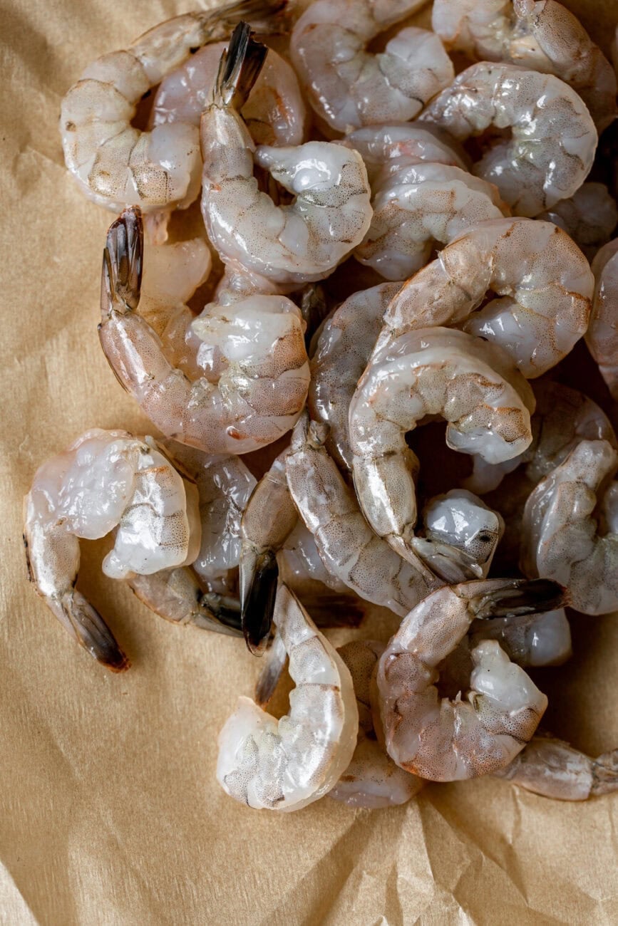 peeled and deveined shrimp.