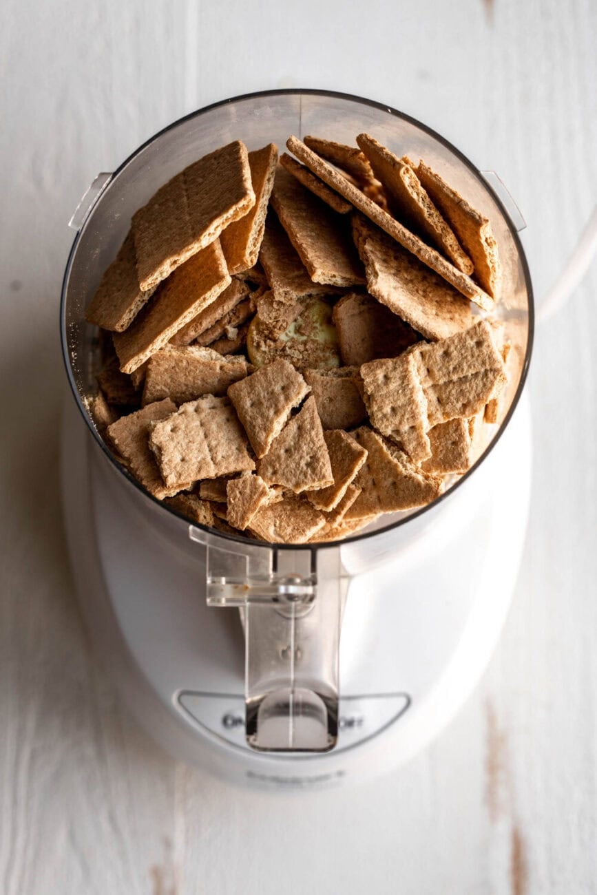 graham crackers in food processor to make pie crust.