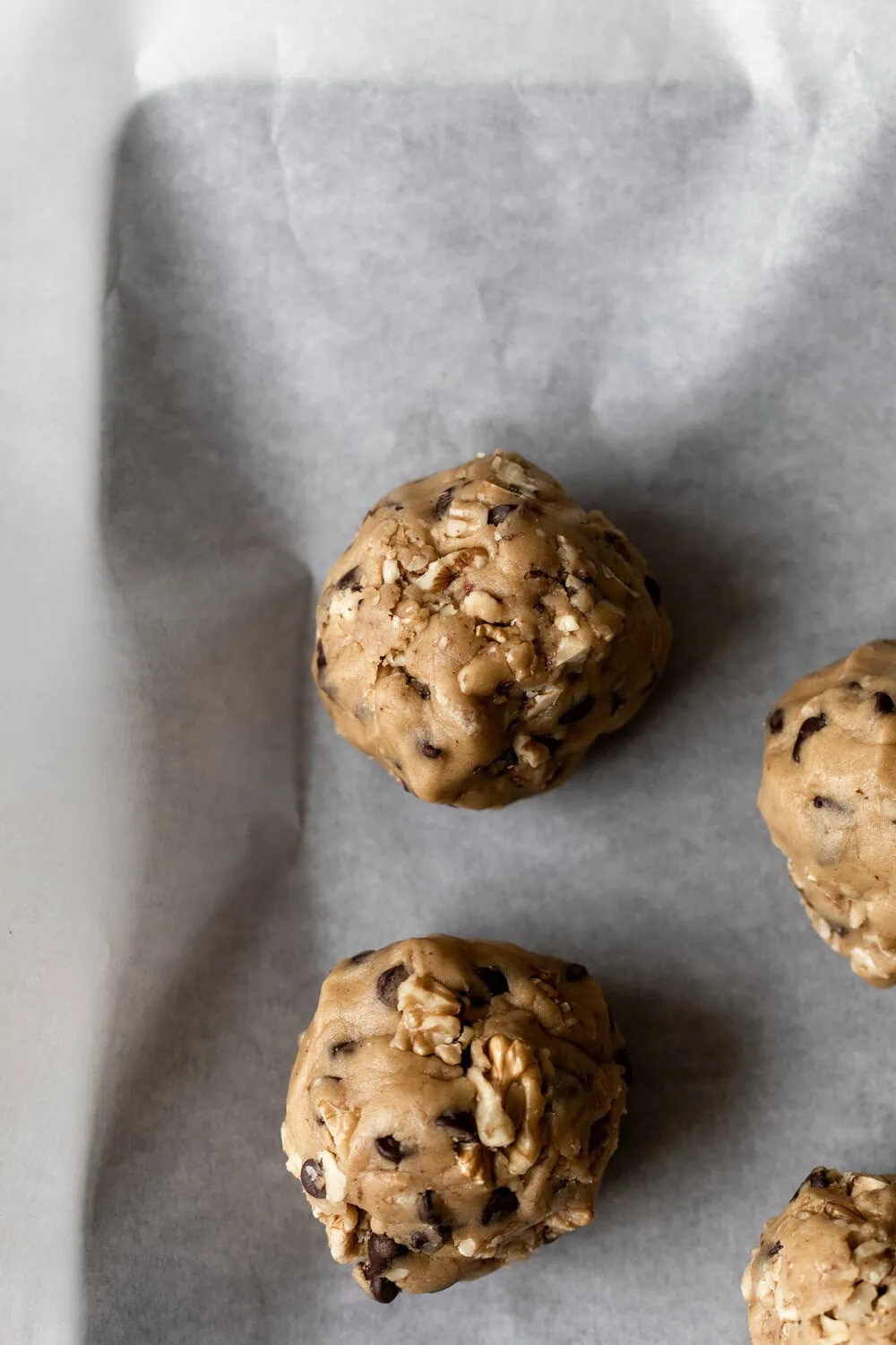 Giant Gooey Chocolate Chip Walnut Cookies Levain Bakery Inspired dough balls