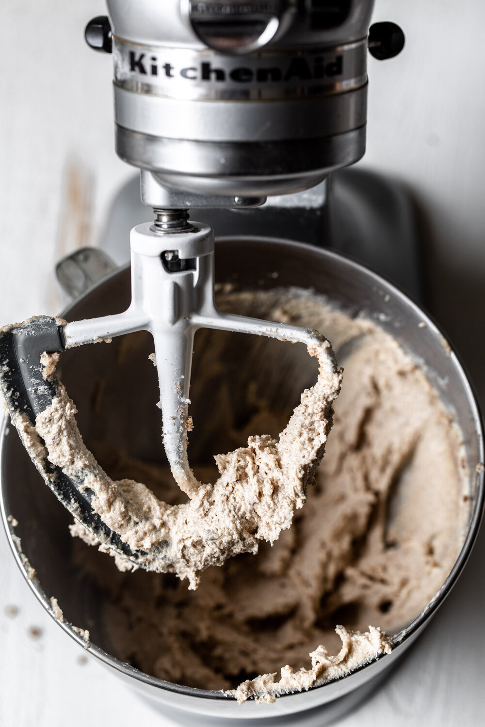 beat sugar and butter in stand mixer