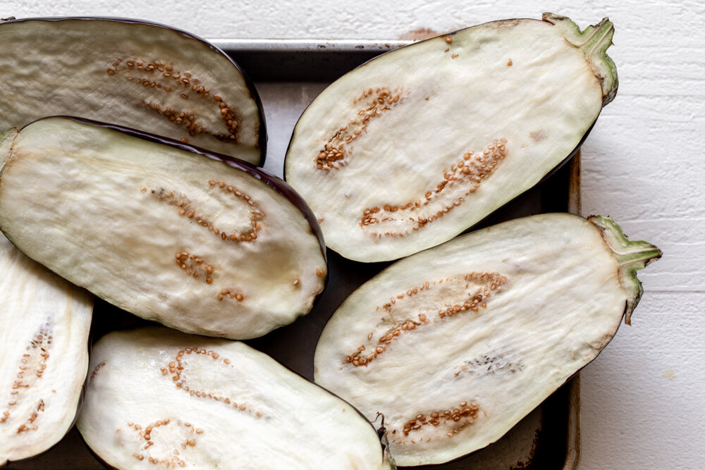 salted eggplant to dry out