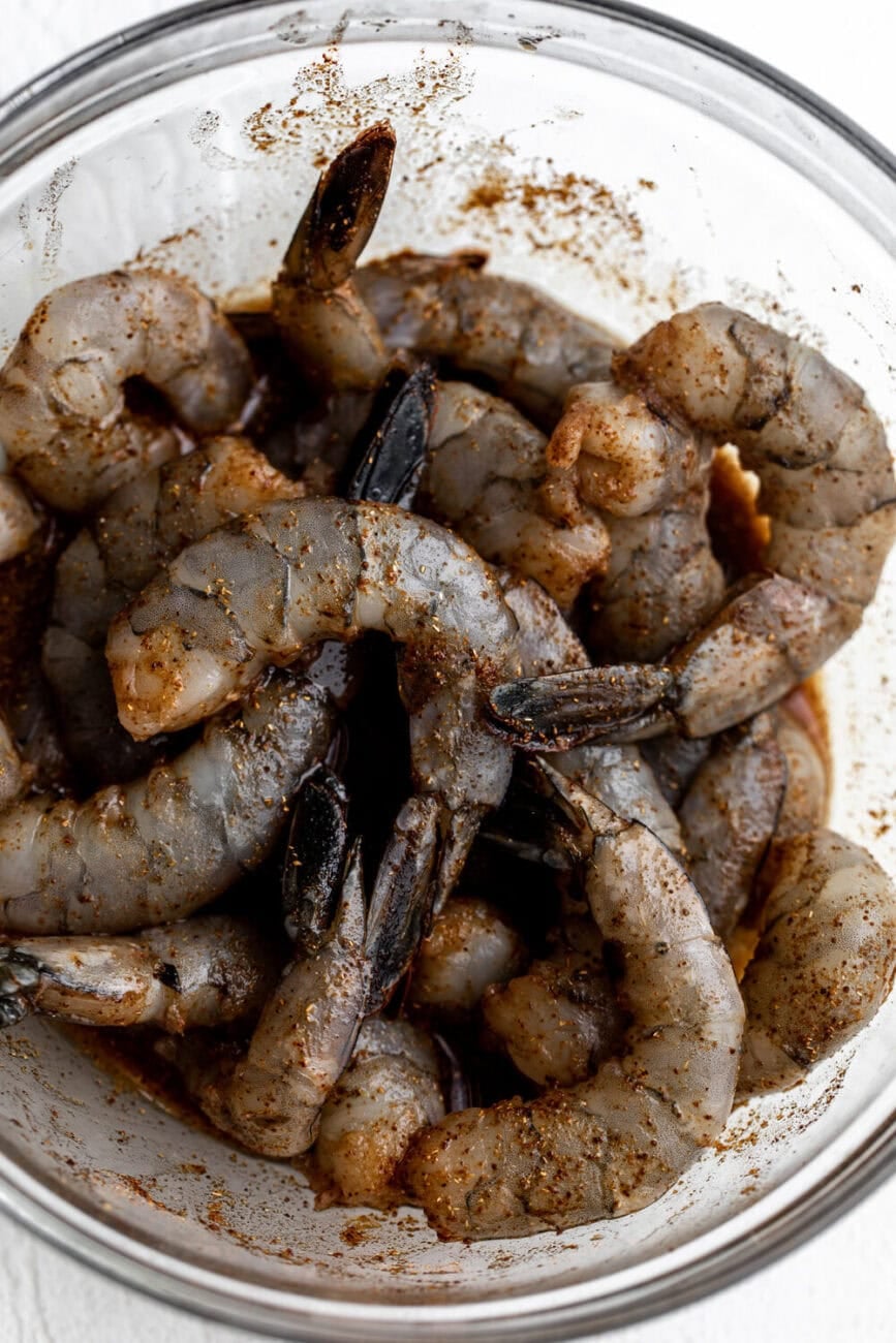 marinated tequila lime honey shrimp.