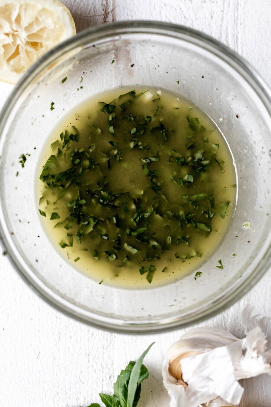 basil vinaigrette.