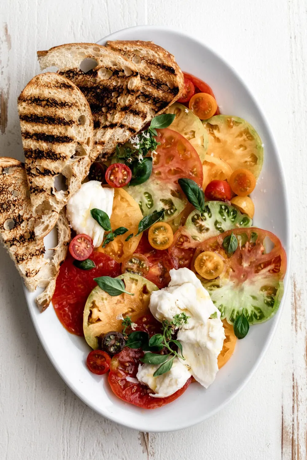 Heirloom Tomato Caprese Salad with Grilled Bread