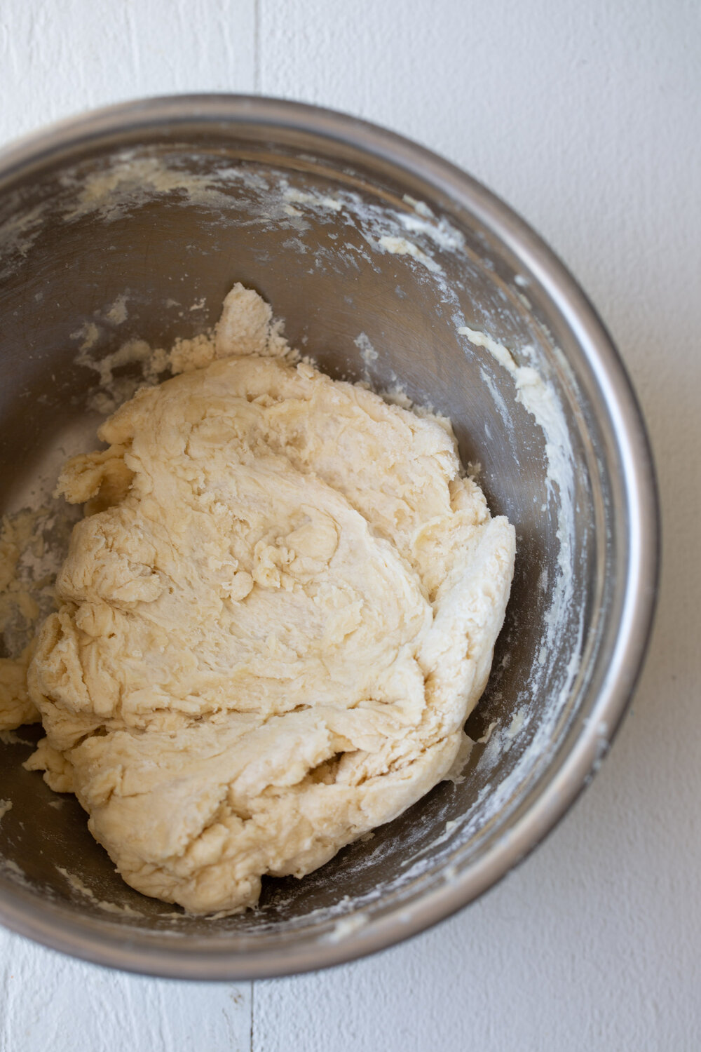 Homemade Flour Tortilla dough in mixing bowl