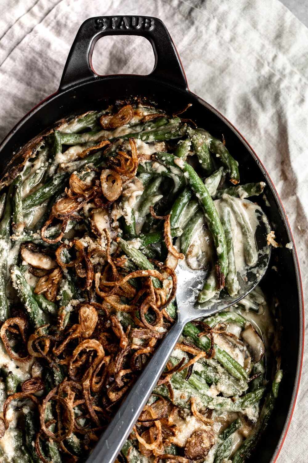 Homestyle Green Bean Casserole - Cooking with Cocktail Rings