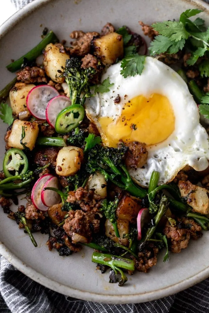 lamb merguez breakfast hash
