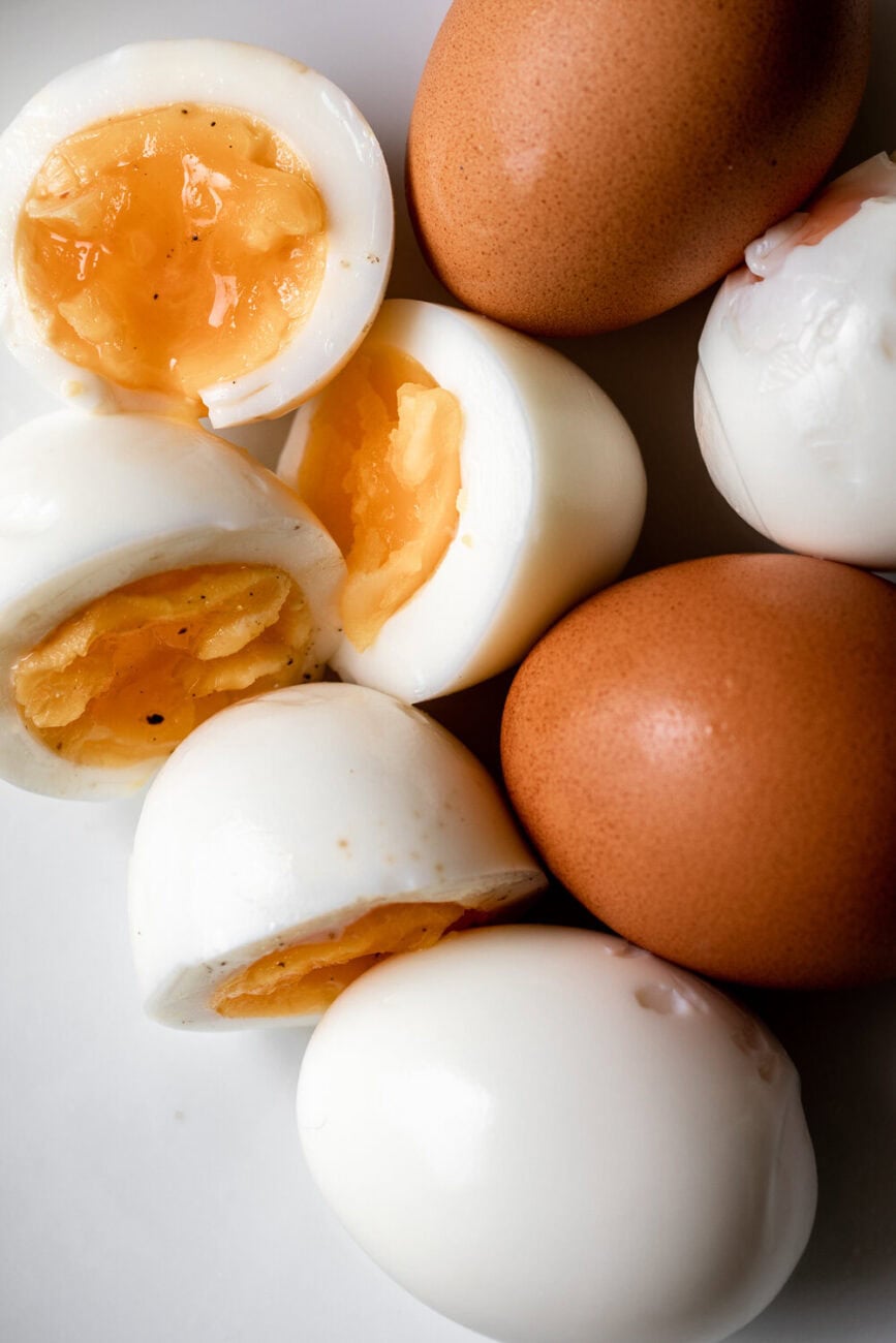 jammy soft boiled eggs.