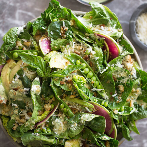 Little Gem Salad with Green Goddess Dressing
