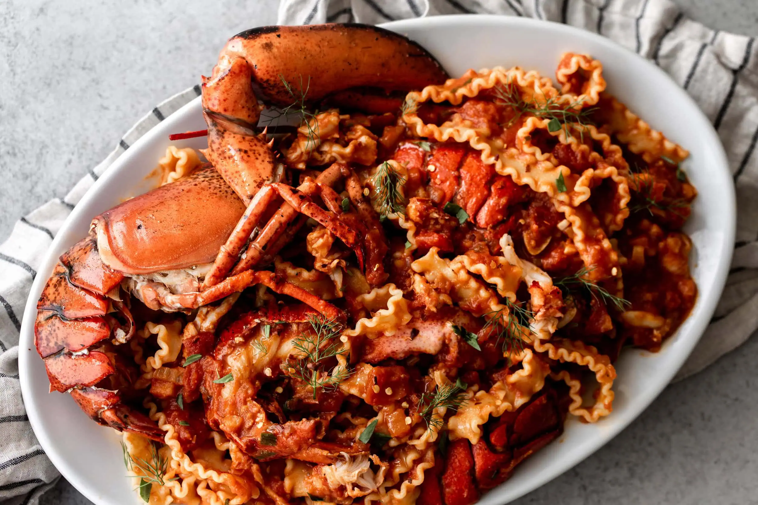 Lobster Fra Diavolo Cooking with Cocktail Rings