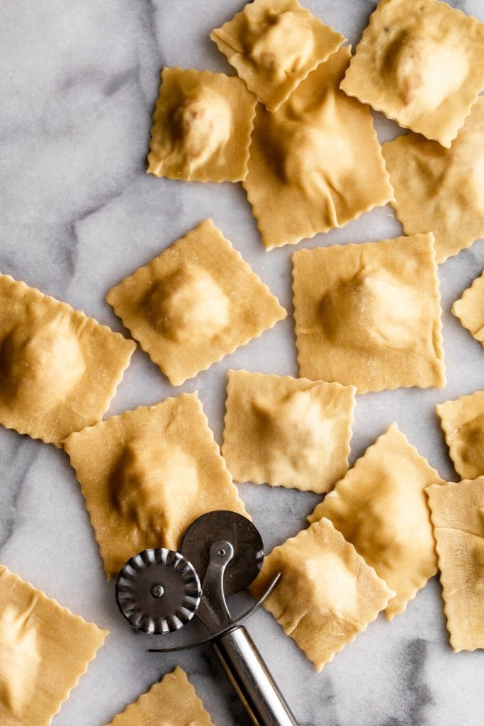 Lobster Ravioli in Vodka Sauce Cooking with Cocktail Rings