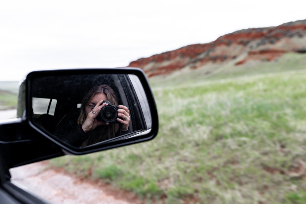 taking photo out car window montana