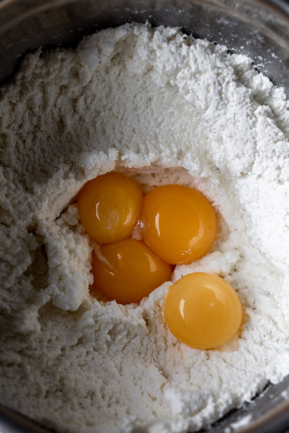 ricotta mixed with egg yolks
