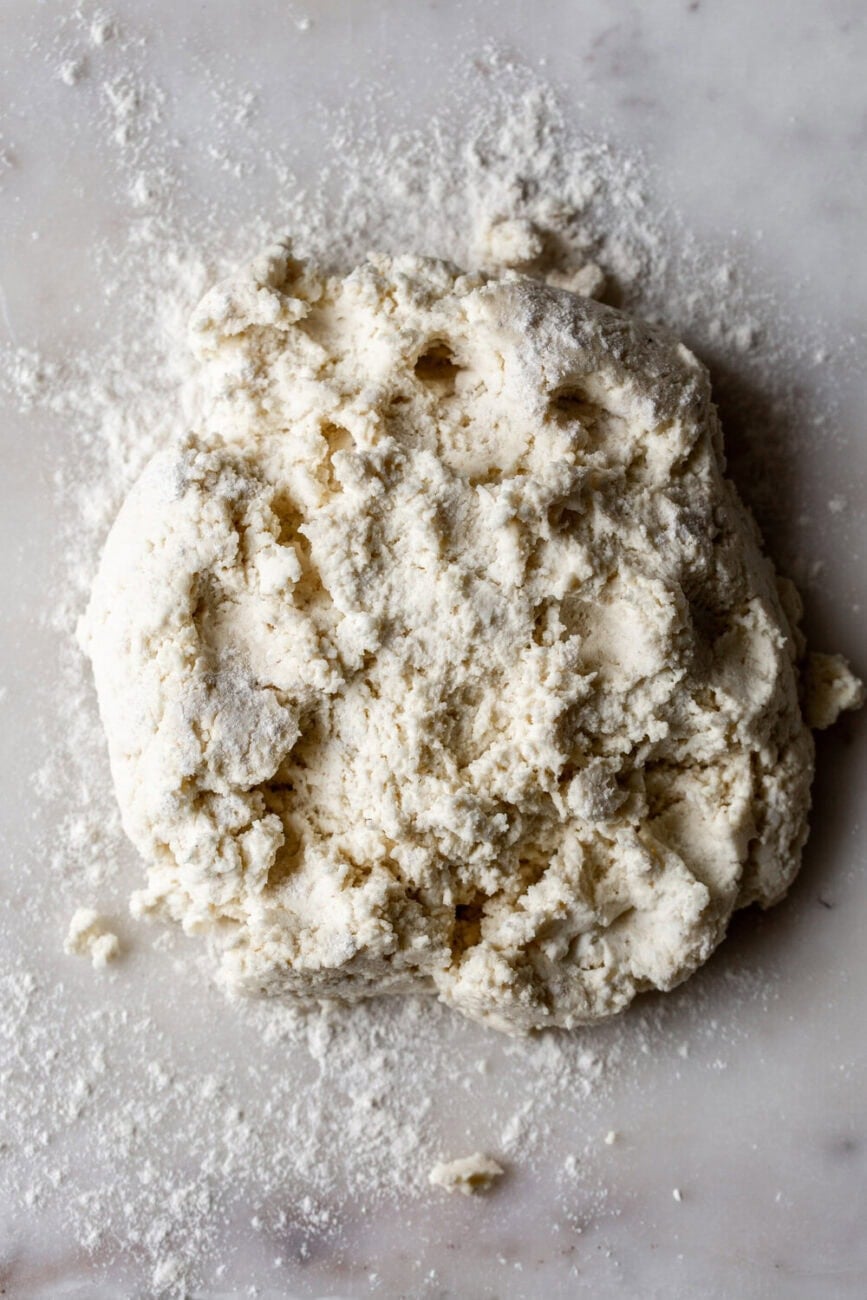 ricotta gnocchi dough mixed.