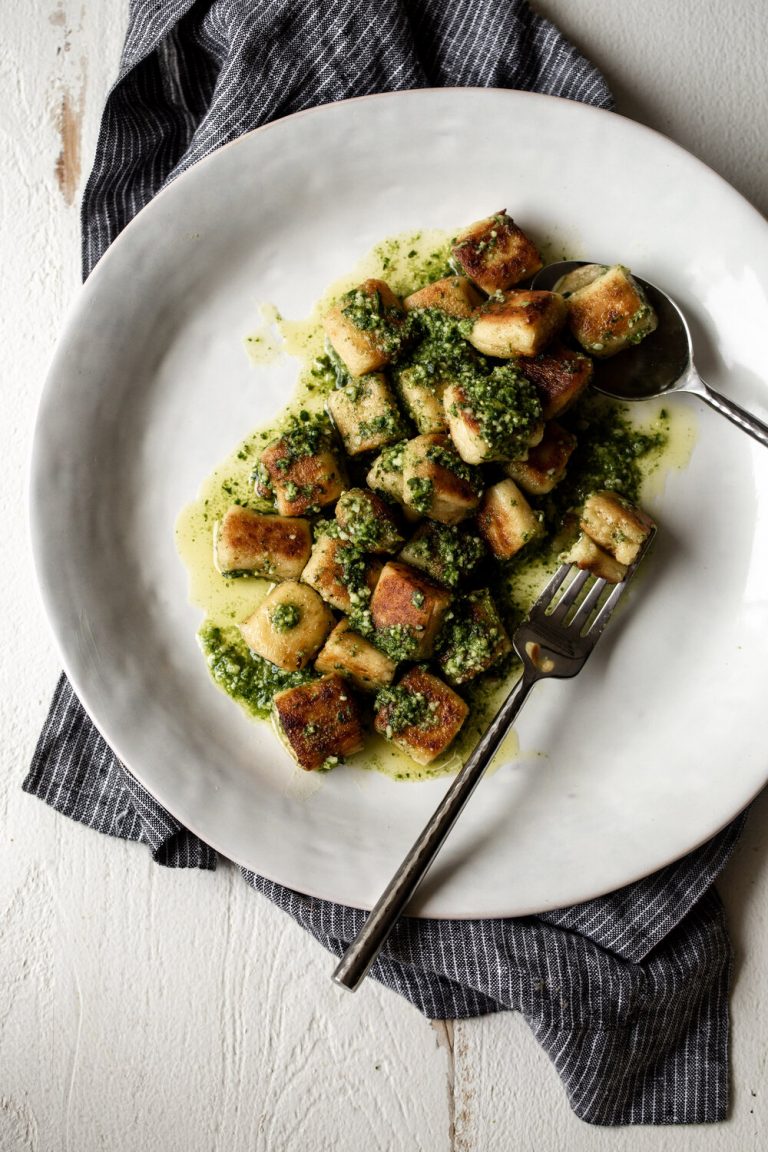 Panfried Ricotta Gnocchi Cooking with Cocktail Rings